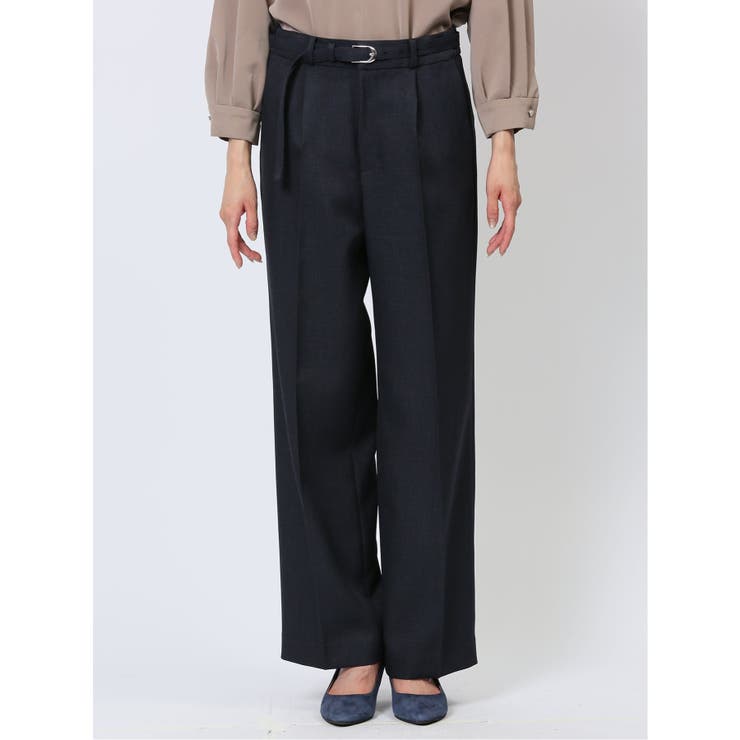 シャークスキン カラーレスジャケット＋セミワイドパンツ 青 | TAKA-Q WOMEN | 詳細画像9 