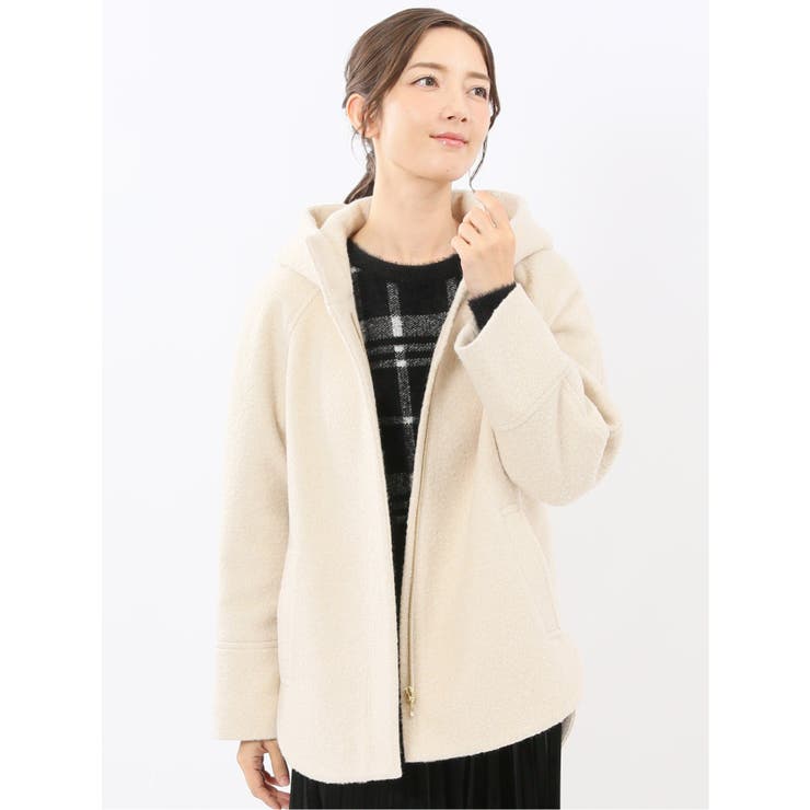 ハンドウォッシャブル フーデッド ショートコート | TAKA-Q WOMEN | 詳細画像1 