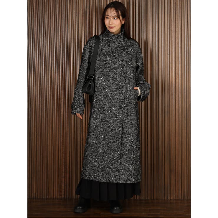 04グレー | DRAW ハイネックロングコート | TAKA-Q WOMEN