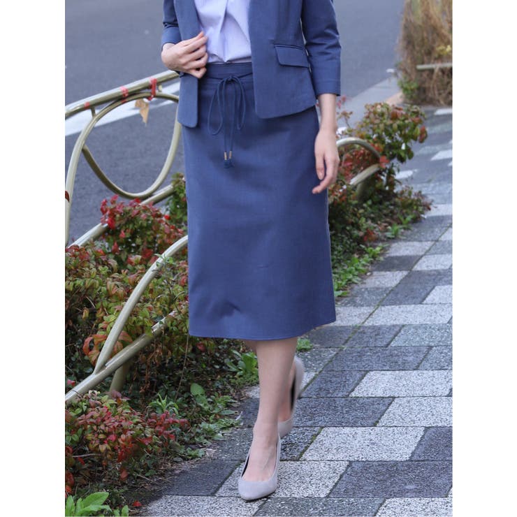 高機能リネン混セットアップ フレアースカート 青 品番 Tkqj Taka Q Women タカキューウーマン のレディース ファッション通販 Shoplist ショップリスト