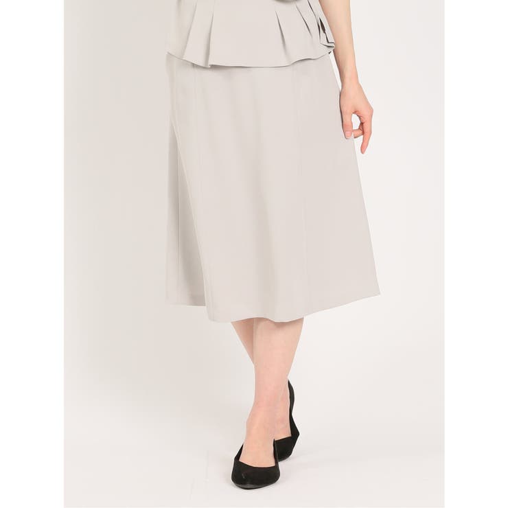 03ライトグレー | ダブルクロス フレアースカート ライトグレー(セットアップ可能) | TAKA-Q WOMEN