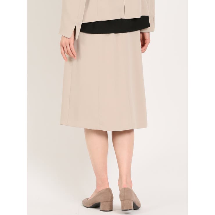 ダブルクロス フレアースカート ベージュ(セットアップ可能) | TAKA-Q WOMEN | 詳細画像3 