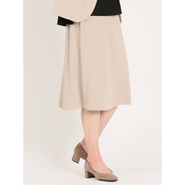 ダブルクロス フレアースカート ベージュ(セットアップ可能) | TAKA-Q WOMEN | 詳細画像4 
