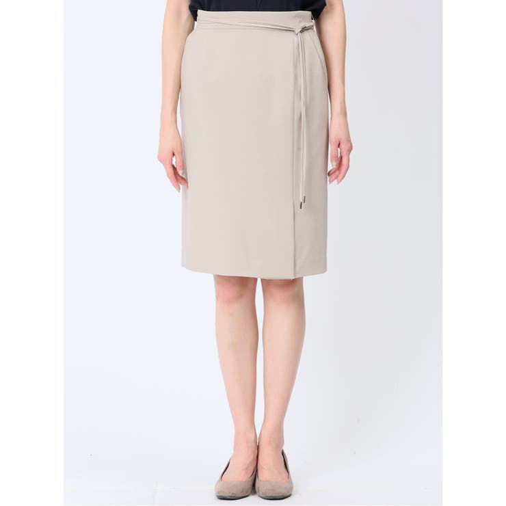 綿麻ライク タイトスカート ベージュ(セットアップ可能) | TAKA-Q WOMEN | 詳細画像5 