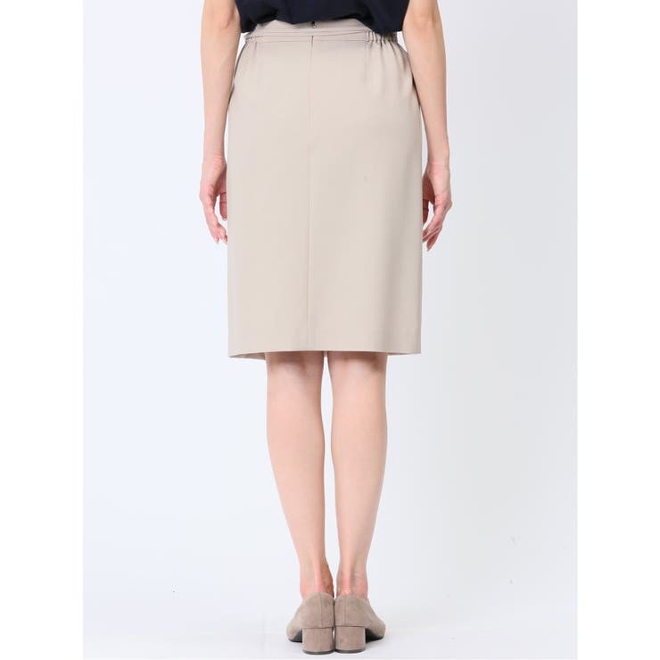 綿麻ライク タイトスカート ベージュ(セットアップ可能) | TAKA-Q WOMEN | 詳細画像7 