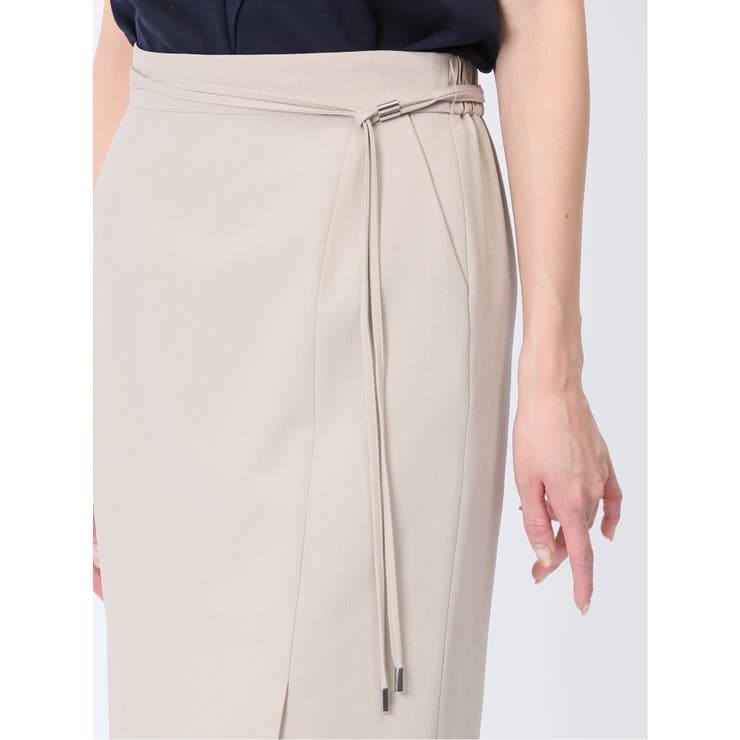 綿麻ライク タイトスカート ベージュ(セットアップ可能) | TAKA-Q WOMEN | 詳細画像8 