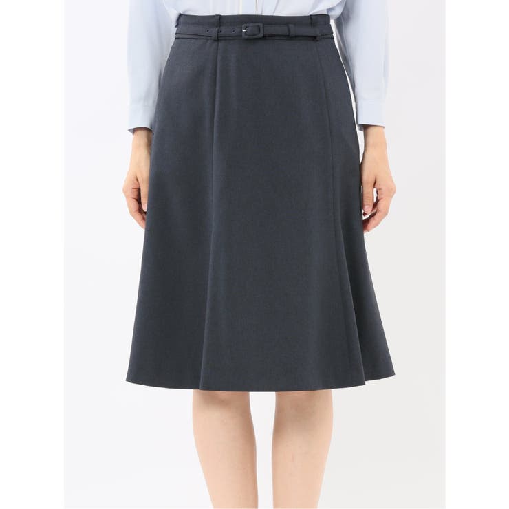 ストレッチウォッシャブル ウール調 フレアースカート 紺(セットアップ可能) | TAKA-Q WOMEN | 詳細画像6 