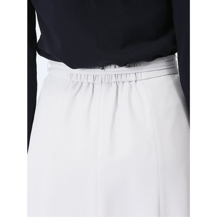 麻調合繊 フレアースカート ライトグレー(セットアップ可能) | TAKA-Q WOMEN | 詳細画像10 