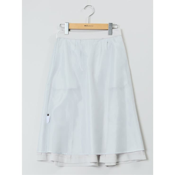 麻調合繊 フレアースカート ライトグレー(セットアップ可能) | TAKA-Q WOMEN | 詳細画像12 