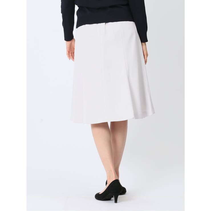 麻調合繊 フレアースカート ライトグレー(セットアップ可能) | TAKA-Q WOMEN | 詳細画像3 