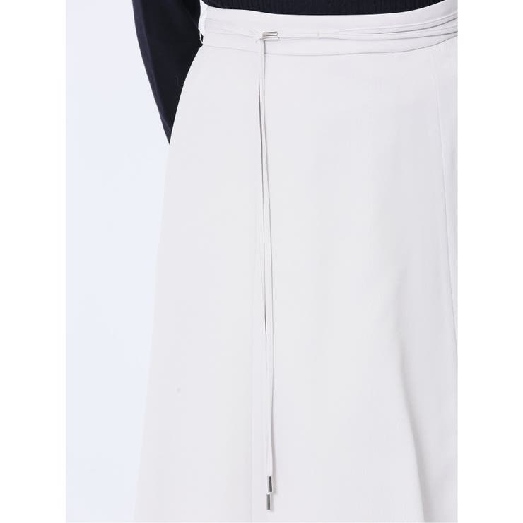 麻調合繊 フレアースカート ライトグレー(セットアップ可能) | TAKA-Q WOMEN | 詳細画像9 