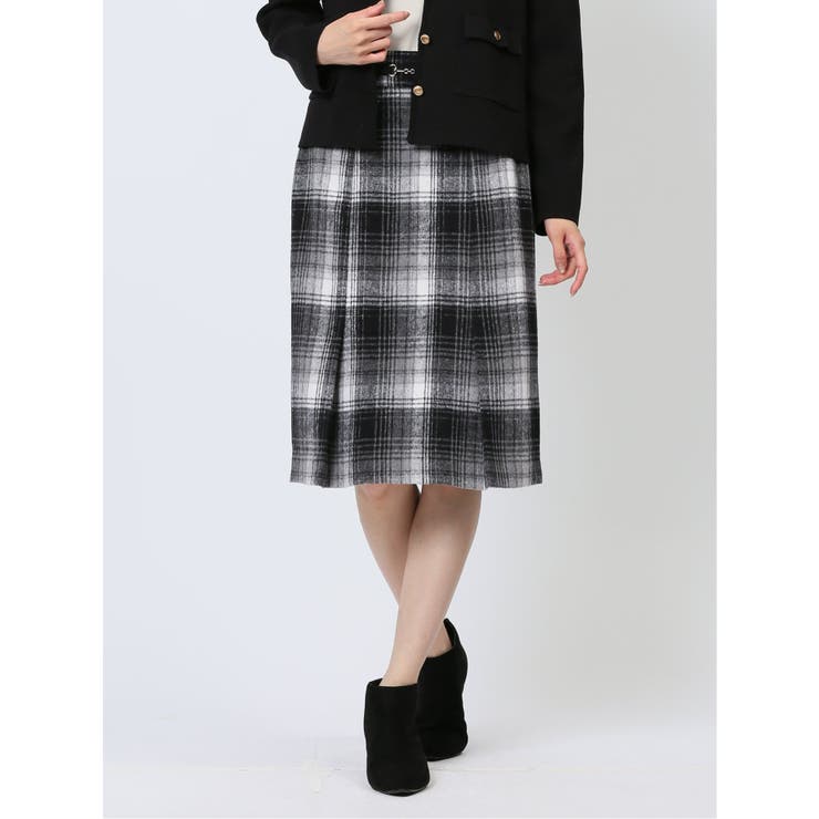 05黒 | シャギー ビット付き タイトスカート | TAKA-Q WOMEN