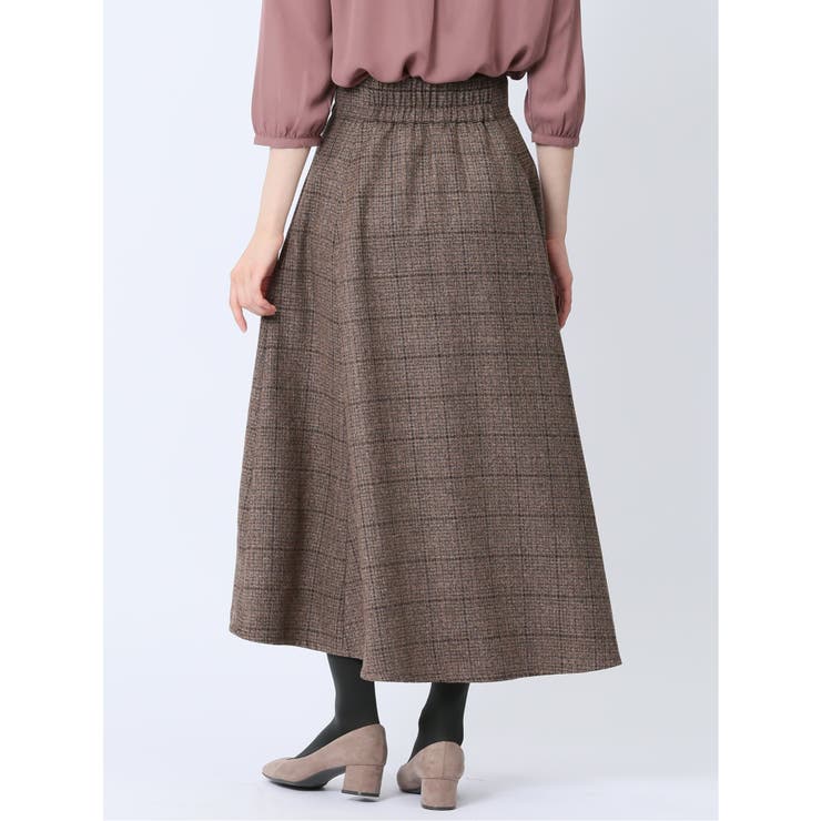チェック柄 ロングフレアースカート | TAKA-Q WOMEN | 詳細画像13 