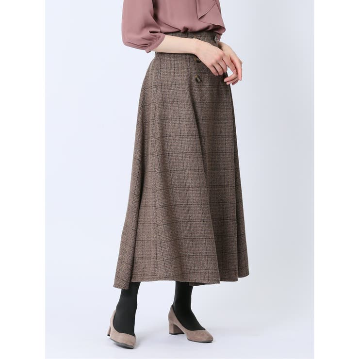 チェック柄 ロングフレアースカート | TAKA-Q WOMEN | 詳細画像14 