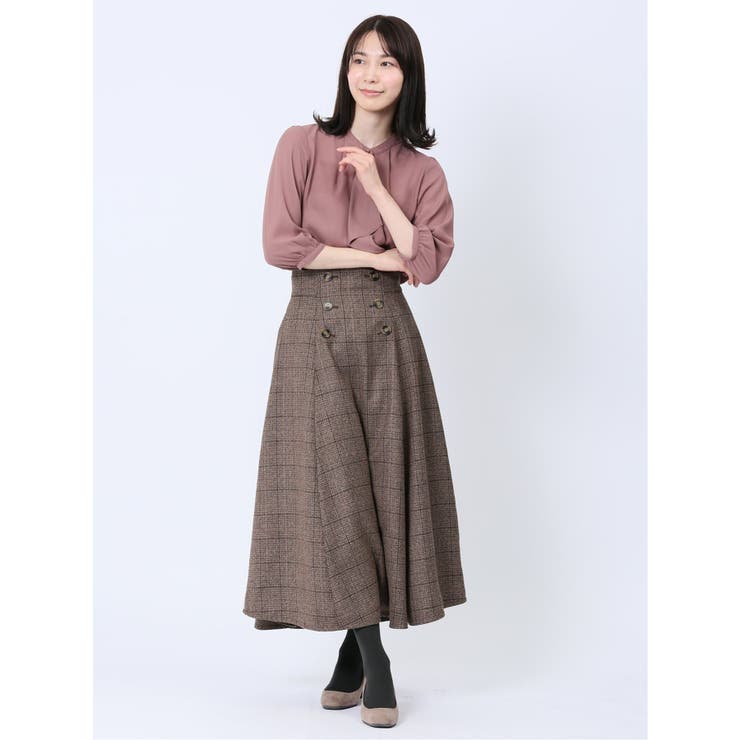 チェック柄 ロングフレアースカート | TAKA-Q WOMEN | 詳細画像20 