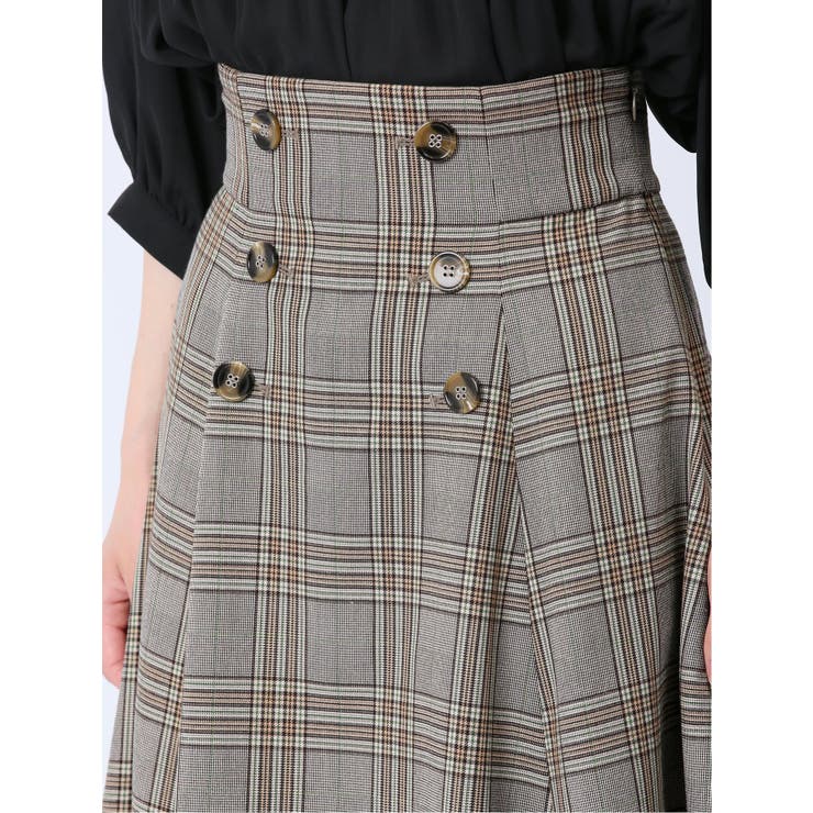チェック柄 ロングフレアースカート | TAKA-Q WOMEN | 詳細画像8 