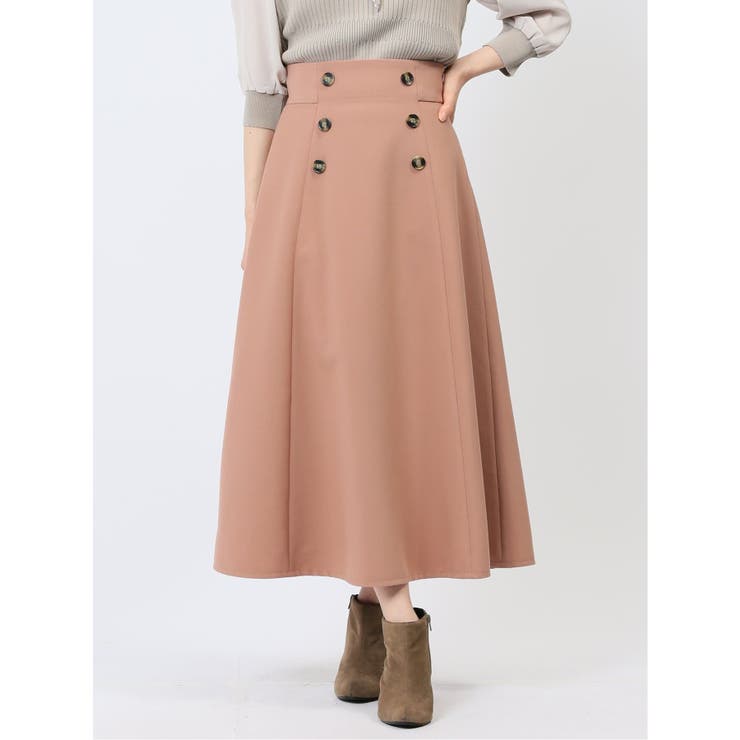 12ピンク | ボタンデザイン フレアースカート | TAKA-Q WOMEN