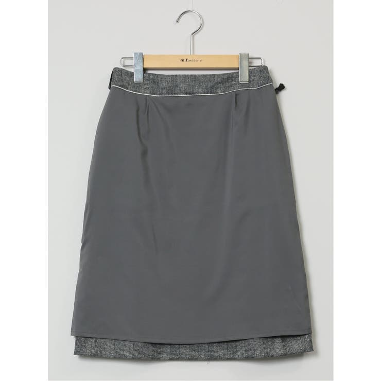 ポンチ セミタイトスカート チェックグレー(セットアップ可能) | TAKA-Q WOMEN | 詳細画像13 