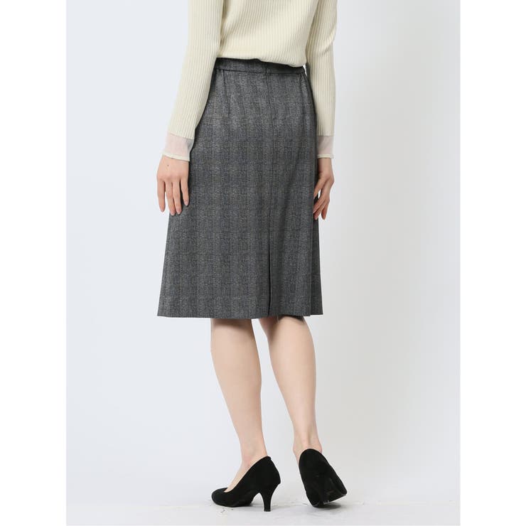 ポンチ セミタイトスカート チェックグレー(セットアップ可能) | TAKA-Q WOMEN | 詳細画像3 