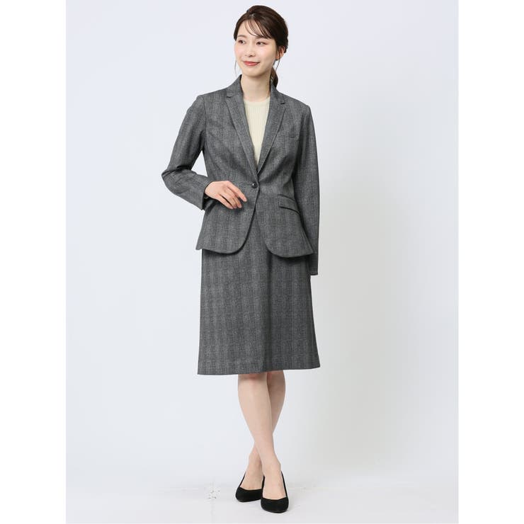 ポンチ セミタイトスカート チェックグレー(セットアップ可能) | TAKA-Q WOMEN | 詳細画像5 