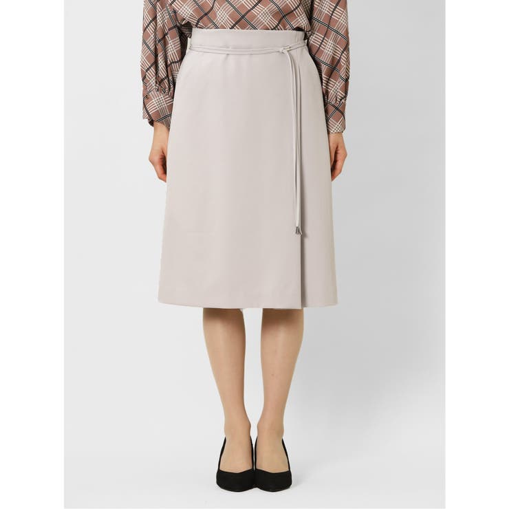 ダブルクロス セットアップ Aラインスカート ライトグレー | TAKA-Q WOMEN | 詳細画像5 