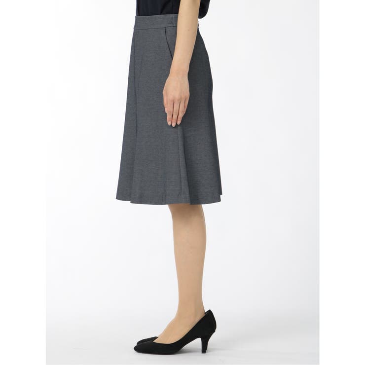 ドビーニット セットアップ マーメイドスカート 紺[品番：TKQJ0015430