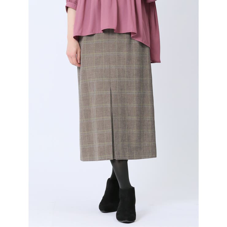 先染めチェック フロントプリーツスカート | TAKA-Q WOMEN | 詳細画像1 