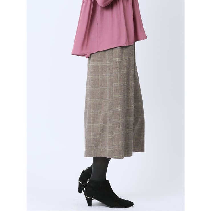 先染めチェック フロントプリーツスカート | TAKA-Q WOMEN | 詳細画像4 