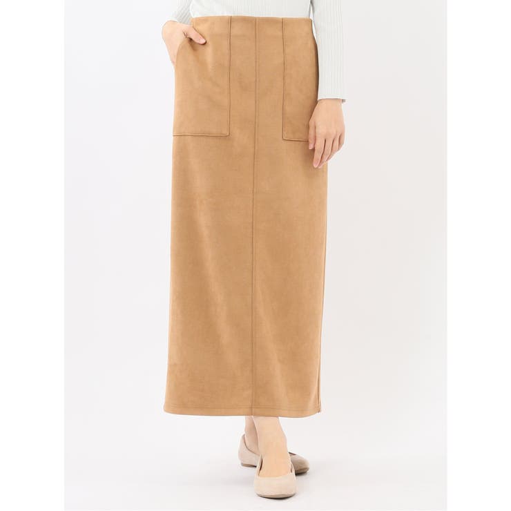 34キャメル | ストレッチ マシュマロタッチ タイトスカート | TAKA-Q WOMEN