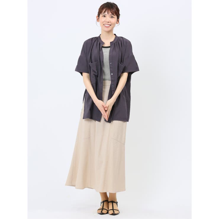 ハンチ/HUNCH 無地 フレンチリネン フレアスカート | TAKA-Q WOMEN | 詳細画像31 