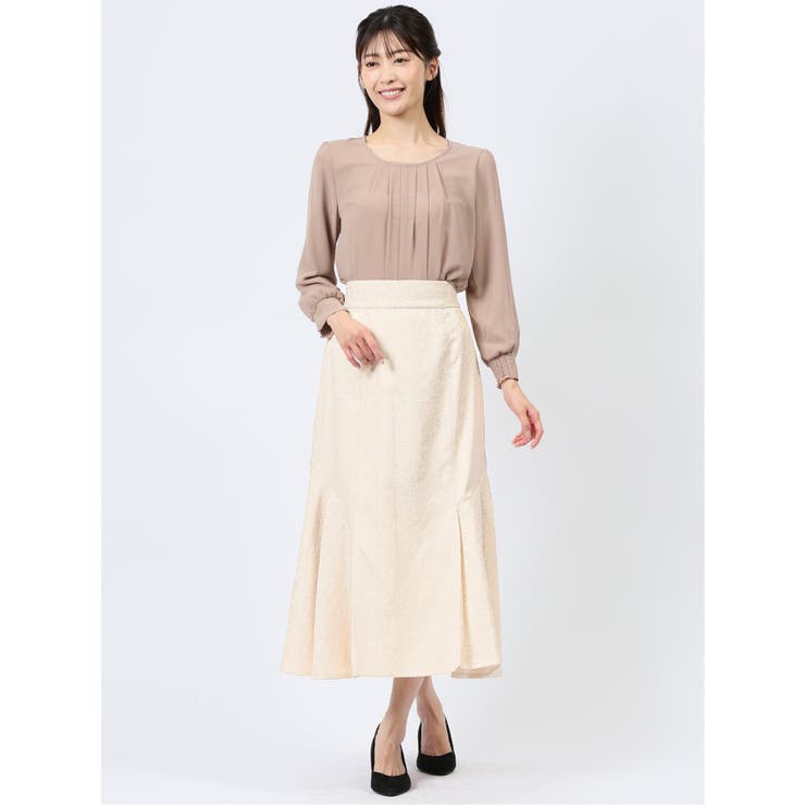 裾プリーツ ロングスカート ジャガード | TAKA-Q WOMEN | 詳細画像5 