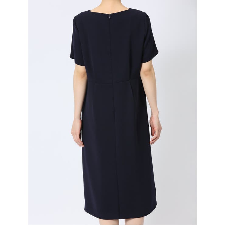 ストレッチウォッシャブル サックワンピース 紺・ダルブルー(セットアップ可能) | TAKA-Q WOMEN | 詳細画像8 