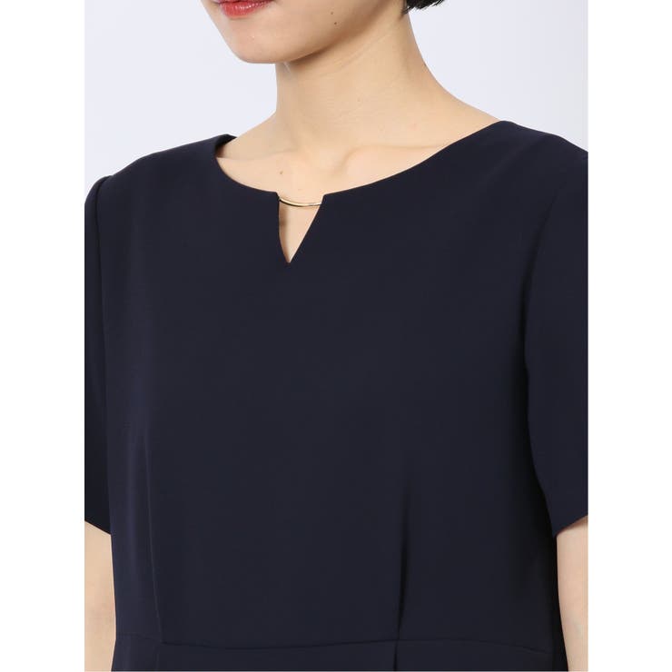 ストレッチウォッシャブル サックワンピース 紺・ダルブルー(セットアップ可能) | TAKA-Q WOMEN | 詳細画像9 