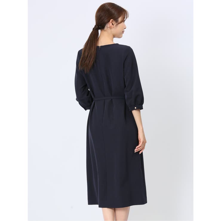 ダブルクロス サックワンピース 紺(セットアップ可能) | TAKA-Q WOMEN | 詳細画像3 