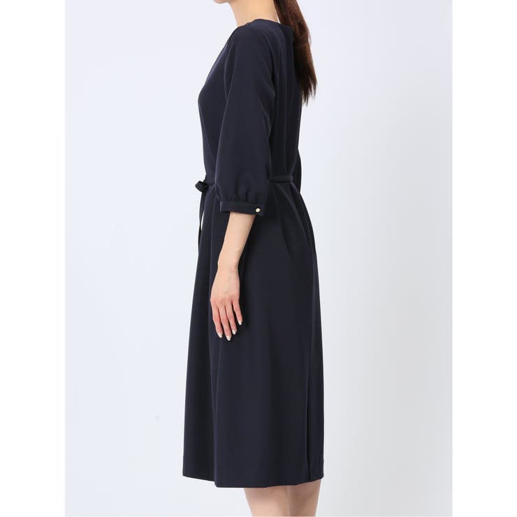 ダブルクロス サックワンピース 紺(セットアップ可能) | TAKA-Q WOMEN | 詳細画像5 