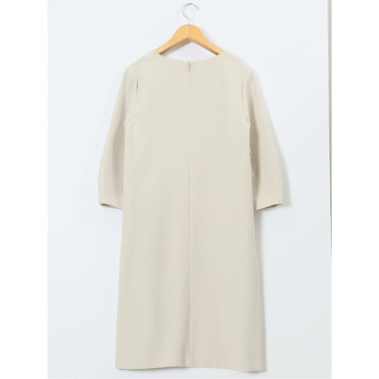 ダブルクロス サックワンピース ベージュ(セットアップ可能) | TAKA-Q WOMEN | 詳細画像13 