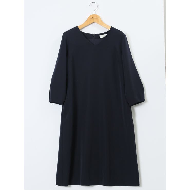 ダブルクロス サックワンピース 紺(セットアップ可能) | TAKA-Q WOMEN | 詳細画像11 