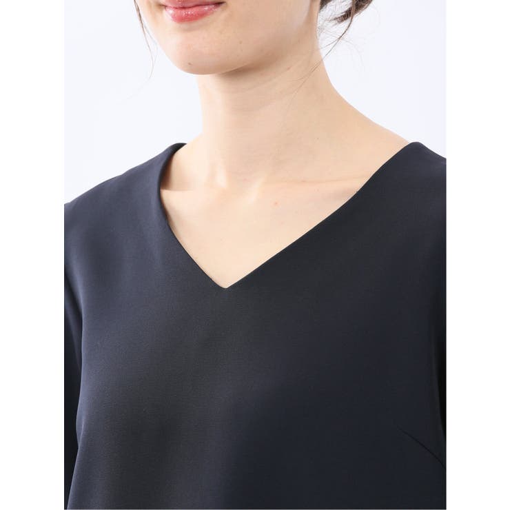 ダブルクロス サックワンピース 紺(セットアップ可能) | TAKA-Q WOMEN | 詳細画像8 