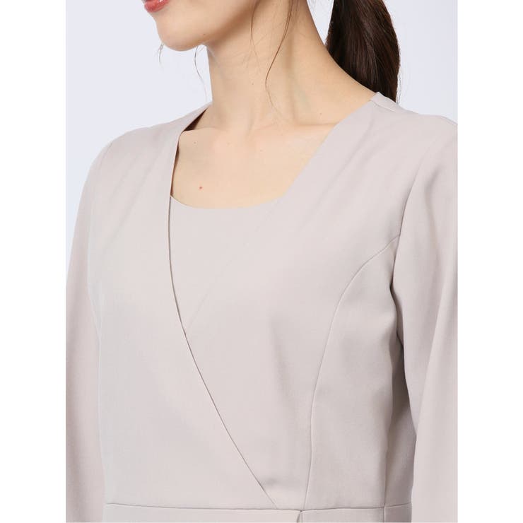 ウーリッシュ カシュクールワンピース ライトグレー(セットアップ可能) | TAKA-Q WOMEN | 詳細画像10 