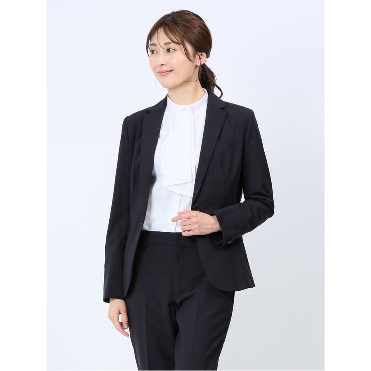 ウール混シャドーチェック 1ボタンジャケット(セットアップ可能) | TAKA-Q WOMEN | 詳細画像1 