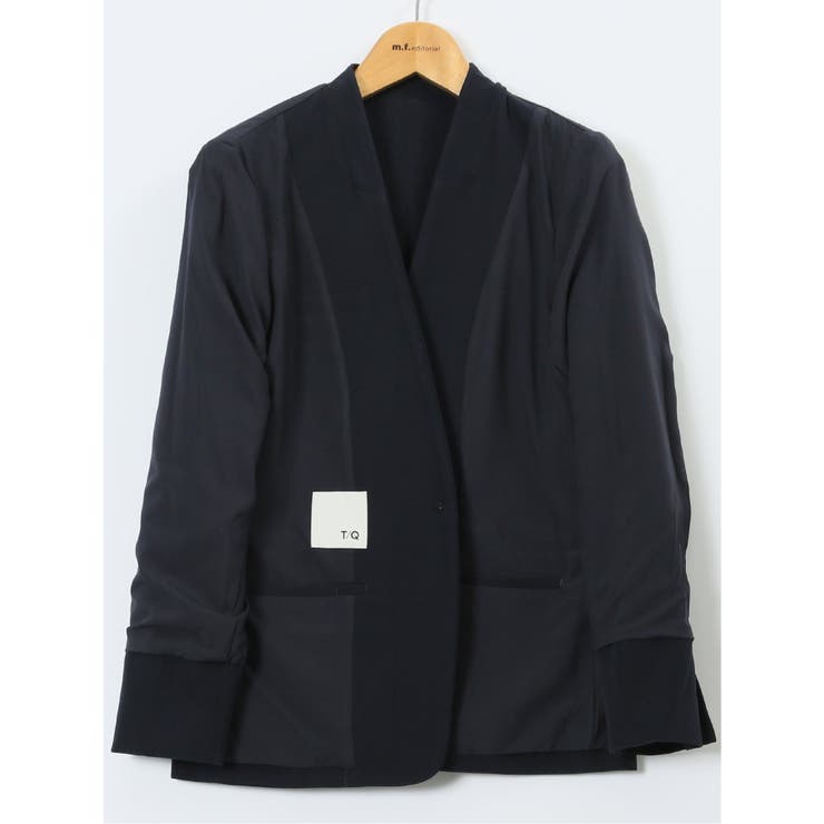 ダブルクロス カラーレスジャケット 紺(セットアップ可能) | TAKA-Q WOMEN | 詳細画像13 