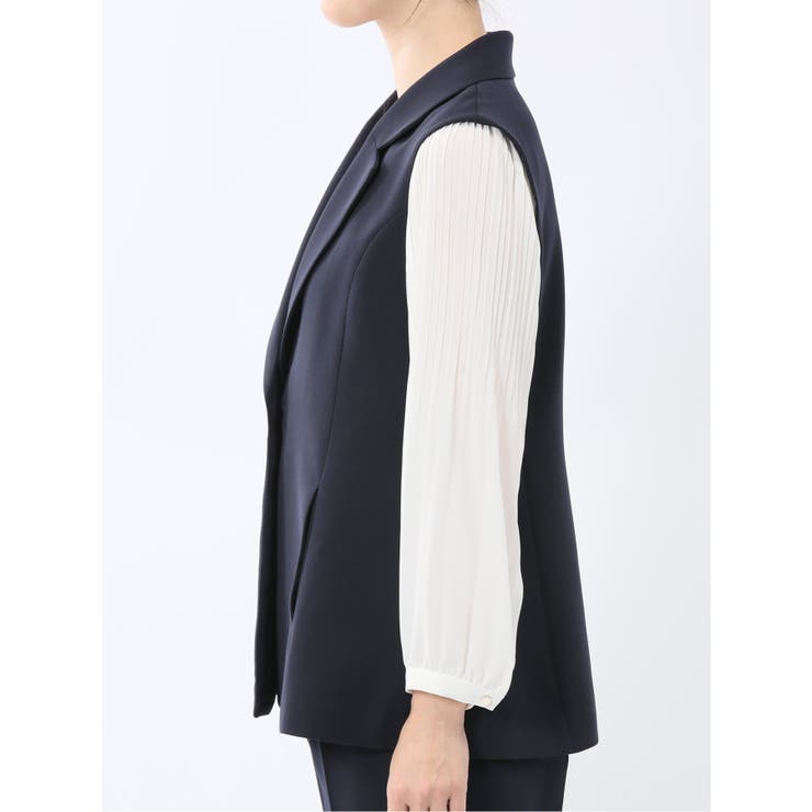 ダブルクロス ロングジレ 紺(セットアップ可能) | TAKA-Q WOMEN | 詳細画像7 