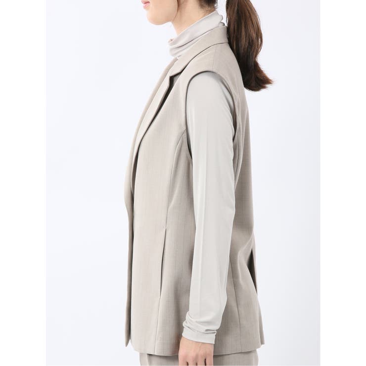 ビリーストライプ テーラードジレ ベージュ(セットアップ可能) | TAKA-Q WOMEN | 詳細画像7 