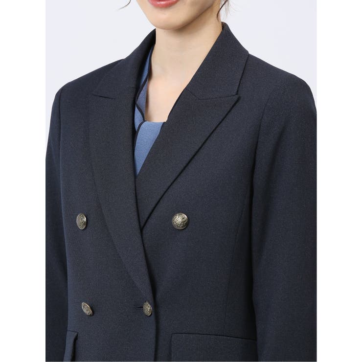 ウーリッシュ ダブルジャケット ピンドット紺(セットアップ可能) | TAKA-Q WOMEN | 詳細画像10 