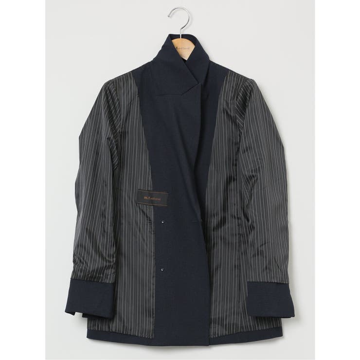 ウーリッシュ ダブルジャケット ピンドット紺(セットアップ可能) | TAKA-Q WOMEN | 詳細画像14 