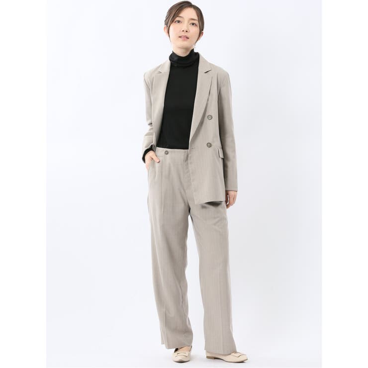 ビリーストライプ ダブルジャケット ベージュ(セットアップ可能) | TAKA-Q WOMEN | 詳細画像5 