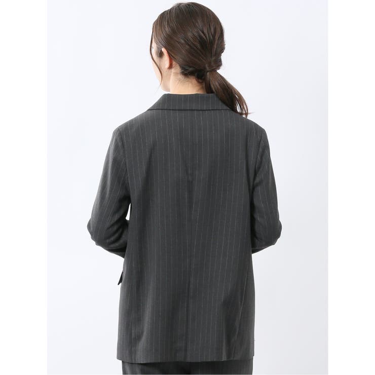 ビリーストライプ ダブルジャケット グレー(セットアップ可能) | TAKA-Q WOMEN | 詳細画像3 