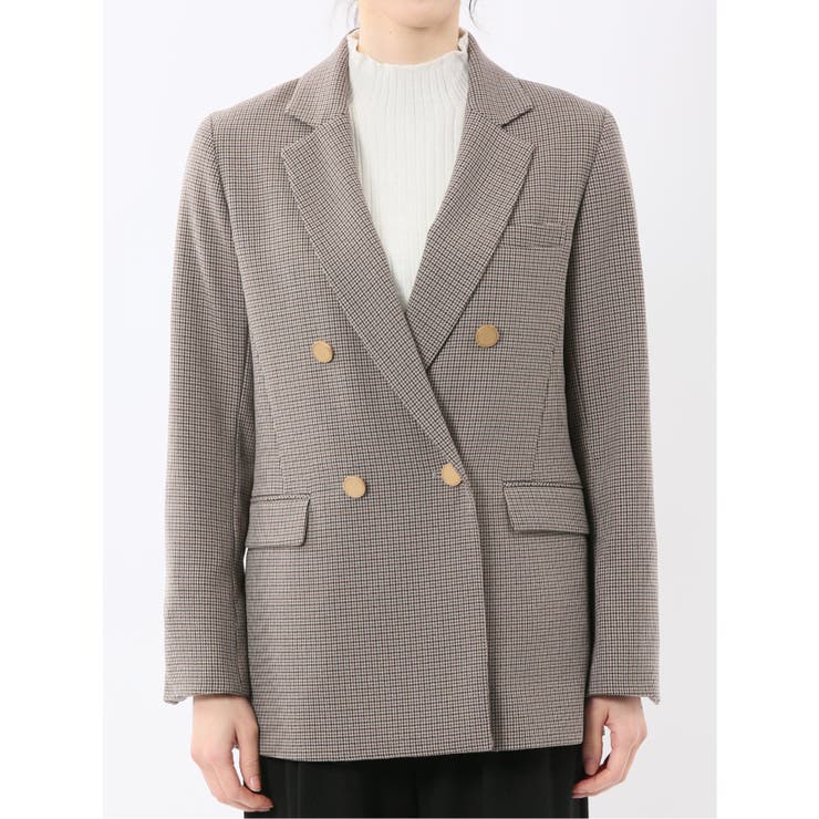 ストレッチウォッシャブル チェック柄 リラクシング ダブルジャケット | TAKA-Q WOMEN | 詳細画像6 