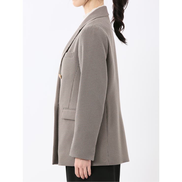 ストレッチウォッシャブル チェック柄 リラクシング ダブルジャケット | TAKA-Q WOMEN | 詳細画像7 