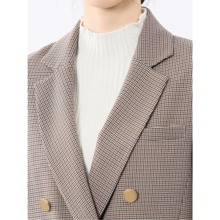 ストレッチウォッシャブル チェック柄 リラクシング ダブルジャケット | TAKA-Q WOMEN | 詳細画像9 
